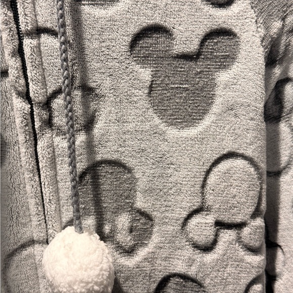 Disney Gray Adult One Piece Pajama Loungewear with Mickey and Minnie Mouse - Picture 2 of 6